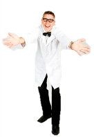 Neville is the original Nutty Professor. He is unpredictable and will always turn up the fun at your next event